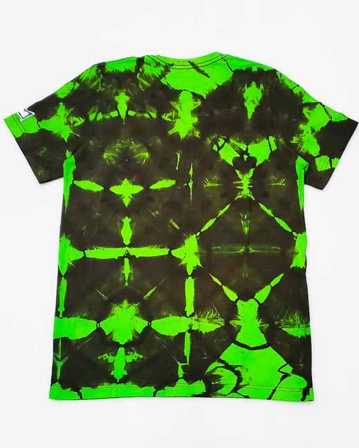 GXO Green & Black Shibori Tie Dye Cotton T-Shirt