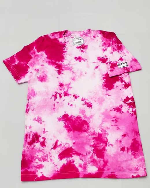 GXO Pink & White Shibori Tie Dye Cotton T-Shirt
